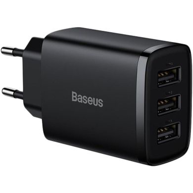 Зарядное устройство Baseus Compact Charger 3U 17W Black (CCXJ020101) фото