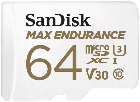 Карта памяти SanDisk 64 GB microSDXC Max Endurance UHS-I U3 V30 + SD adapter SDSQQVR-064G-GN6IA фото