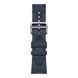 Apple Watch Hermes Series 9 GPS + Cellular, 41mm Silver Stainless Steel Case with Navy Kilim Single Tour (MRQ43 + MTHU3)