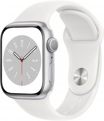 Смарт-годинник Apple Watch Series 8 GPS 45mm Silver Aluminum Case with White S. Band (MP6N3) фото