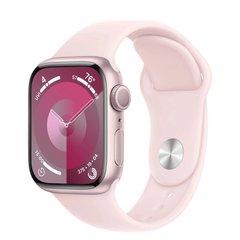Смарт-годинник Apple Watch Series 9 GPS 41mm Pink Aluminum Case w. Light Pink S. Band - S/M (MR933) фото