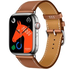 Смарт-годинник Apple Watch Hermes Series 8 GPS + Cellular 45mm Silver Stainless Steel Case with Gold Single Tour (MNL03) фото