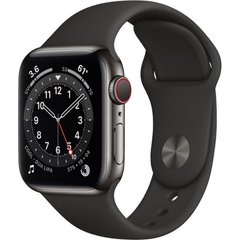 Смарт-часы Apple Watch Series 6 GPS + Cellular 40mm Graphite Stainless Steel Case w. Black Sport B. (M02Y3) фото