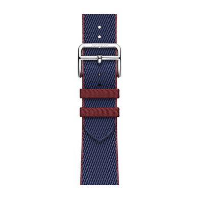 Смарт-часы Apple Watch Hermes Series 9 GPS + Cellular, 41mm Silver Stainless Steel Case with Navy/Rouge H Twill Jump Single Tour (MRQ43 + MTHF3) фото