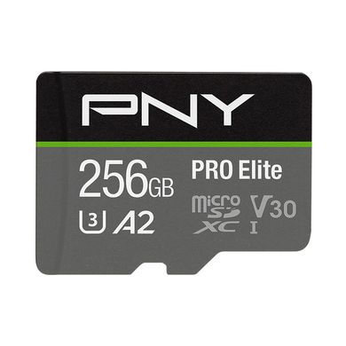 Карта памяти PNY 256 GB microSDXC UHS-I U3 V30 A2 PRO Elite + SD Adapter P-SDU256V32100PRO-GE фото
