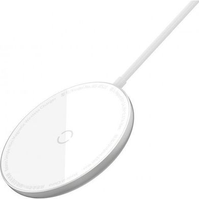 Зарядний пристрій Baseus Simple Mini Magnetic Wireless Charger White (WXJK-F02) фото