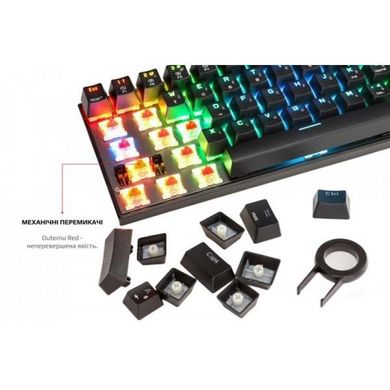 Клавіатура Motospeed СK62, RGB, BT, USB Black ENG, UKR, RUS Outemu Red (mtck62bmr) фото
