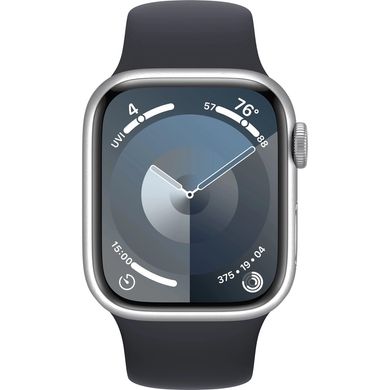 Смарт-часы Apple Watch Series 9 GPS 41mm Silver Aluminum Case with Midnight Sport Band S/M (MR9M3, MT2R3) фото