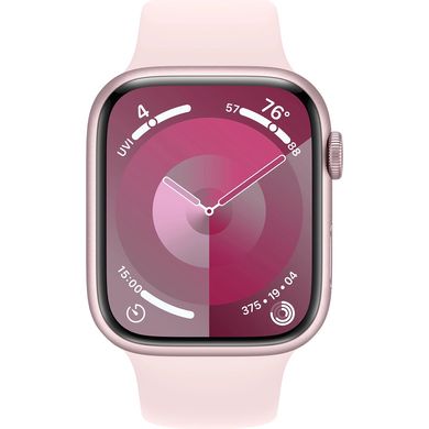 Смарт-часы Apple Watch Series 9 GPS 41mm Pink Aluminum Case w. Light Pink S. Band - S/M (MR933) фото