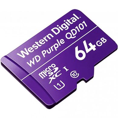 Карта памяти WD 64 GB microSDXC UHS-I Class 10 Purple QD101 WDD064G1P0C фото