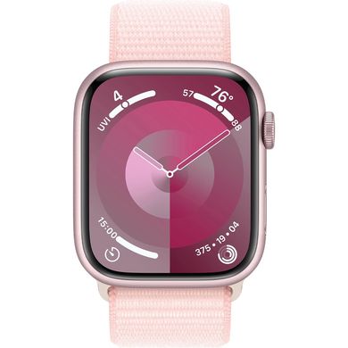 Смарт-годинник Apple Watch Series 9 GPS 41mm Pink Aluminum Case w. Light Pink S. Loop (MR953) фото