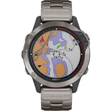 Смарт-часы Garmin quatix 6 Titanium Grey with Titanium Band (010-02158-95) фото