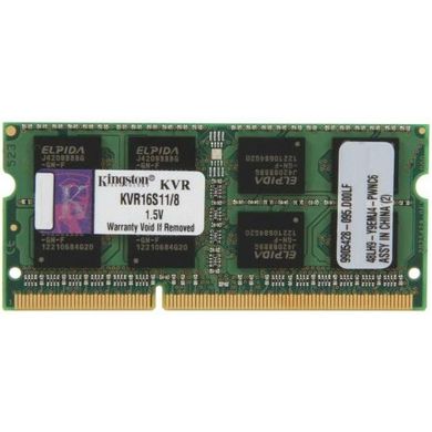 Оперативна пам'ять Память Kingston 8 GB SO-DIMM DDR3 1600 MHz (KVR16S11/8) фото