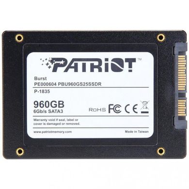 SSD накопичувач PATRIOT Burst 960 GB (PBU960GS25SSDR) фото