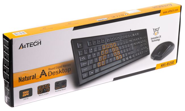 Комплект (клавіатура+миша) A4tech KRS-8520D USB Black фото