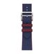 Apple Watch Hermes Series 9 GPS + Cellular, 41mm Silver Stainless Steel Case with Navy/Rouge H Twill Jump Single Tour (MRQ43 + MTHF3)
