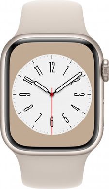 Смарт-часы Apple Watch Series 8 GPS 45mm Starlight Aluminum Case with Starlight Sport Band (MNP23, MNUQ3) фото