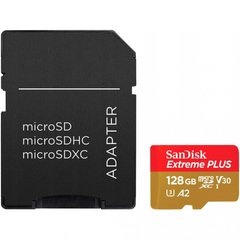 Карта памяти SANDISK Extreme Plus 128GB MicroSDXC 90 MB/s SDSQXBD-128G-GN6MA фото