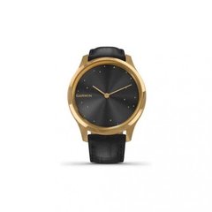 Смарт-годинник Garmin vivomove Luxe Pure Gold-Black Leather (010-02241-22) фото