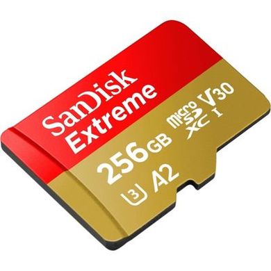 Карта памяти SanDisk 256 GB microSDXC UHS-I U3 V30 A2 Extreme (SDSQXAV-256G-GN6MA) фото