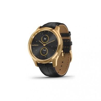 Смарт-часы Garmin vivomove Luxe Pure Gold-Black Leather (010-02241-22) фото