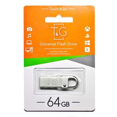 Flash пам'ять T&G 64GB 027 Metal Series USB 2.0 Silver (TG027-64G) фото