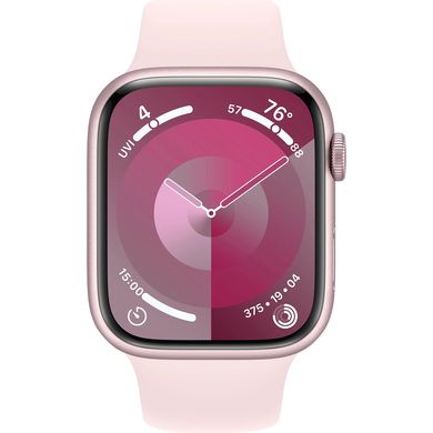 Смарт-годинник Apple Watch Series 9 GPS 41mm Pink Aluminum Case w. Light Pink Sport Band - M/L (MR943) фото