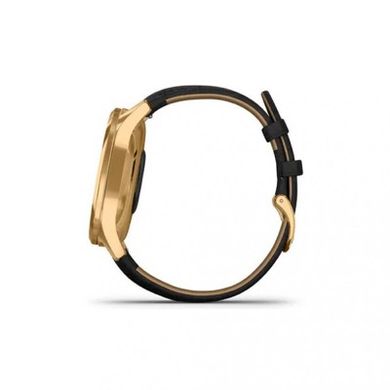 Смарт-часы Garmin vivomove Luxe Pure Gold-Black Leather (010-02241-22) фото