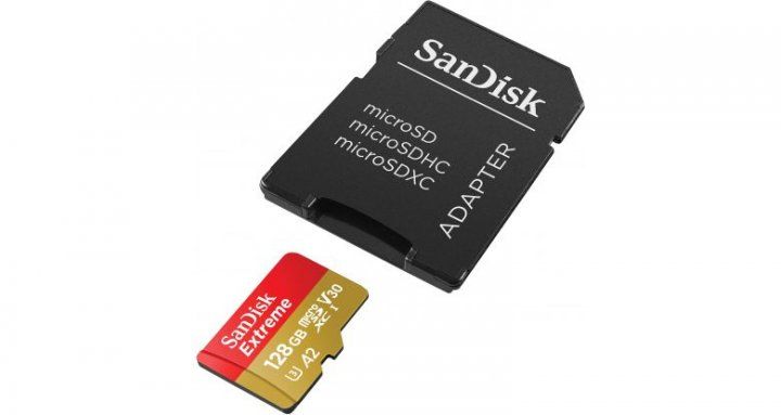 Карта памяти SanDisk 128 GB microSDXC UHS-I U3 V30 A2 Extreme (SDSQXAA-128G-GN6MN) фото