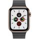 Apple Watch Series 5 LTE 44mm Gold Steel with Black Leather Loop (MWQN2)