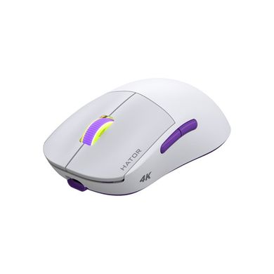 Миша комп'ютерна HATOR Quasar 2 Ultra 4K Wireless White/Lilac (HTM571WL) фото