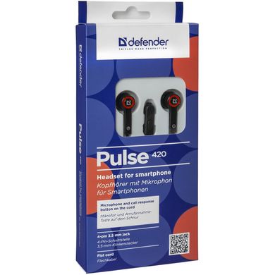 Навушники Defender Pulse 420 Red (63424) фото