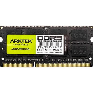 Оперативная память ARKTEK 4 GB SO-DIMM DDR3 1600 MHz (AKD3S4N1600) фото