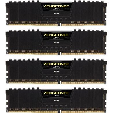 Оперативна пам'ять Corsair 32 GB (4x8GB) DDR4 3200 MHz Vengeance LPX Black (CMK32GX4M4B3200C16) фото