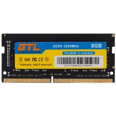 Оперативная память GTL 8 GB SO-DIMM DDR4 3200 MHz (GTLSD8D432BK) фото