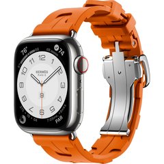 Смарт-годинник Apple Watch Hermes Series 9 GPS + Cellular, 41mm Silver Stainless Steel Case with Orange Kilim Single Tour (MRQ43 + MTHV3) фото