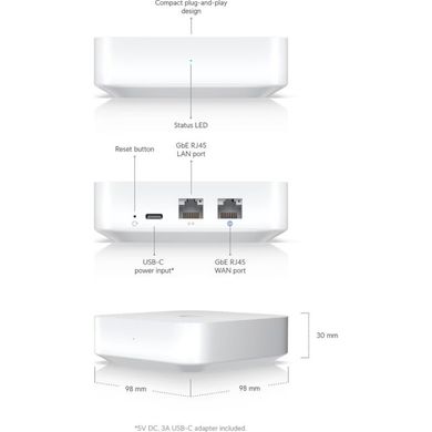 Маршрутизатор та Wi-Fi роутер Ubiquiti Unifi UXG-Lite фото
