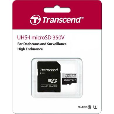 Карта пам'яті Transcend 256 GB microSDXC UHS-I (U3) High Endurance + SD Adapter TS256GUSD350V фото