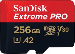 Карта пам'яті SanDisk 256 GB microSDXC UHS-I U3 Extreme Pro + SD Adapter SDSQXCD-256G-GN6MA фото