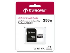 Карта пам'яті Transcend 256 GB microSDXC UHS-I U3 V30 A2 340S + SD Adapter TS256GUSD340S фото
