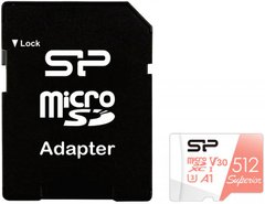 Карта пам'яті Silicon Power 512 GB microSDXC UHS-I (U3) V30 A1 V30 Superior + SD adapter SP512GBSTXDV3V20SP фото