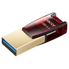 Flash память Apacer 32 GB AH180 Type-C Dual USB 3.1 Red (AP32GAH180R-1) фото