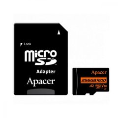 Карта памяти Apacer 256 GB microSDXC UHS-I U3 V30 A2 + SD-adapter (AP256GMCSX10U8-R) фото