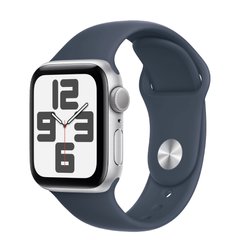 Смарт-часы Apple Watch SE 2 GPS 40mm Silver Aluminium Case with Storm Blue Sport Band M/L (MRE23) фото