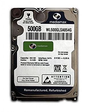 Жорсткий диск Накопитель HDD 2.5" SATA 500GB Mediamax 5400rpm 8MB (WL500GLSA854G) фото
