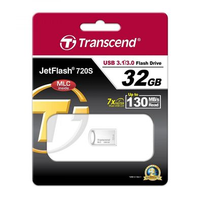 Flash память Transcend 32 GB JetFlash 720 Silver Plating (TS32GJF720S) фото