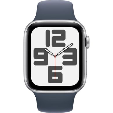 Смарт-часы Apple Watch SE 2 GPS + Cellular 44mm Silver Aluminium Case with Storm Blue Sport Band - M/L (MRHH3) фото