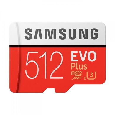 Карта памяти Samsung 512 GB microSDXC Class 10 UHS-I U3 EVO Plus + SD Adapter MB-MC512GA фото