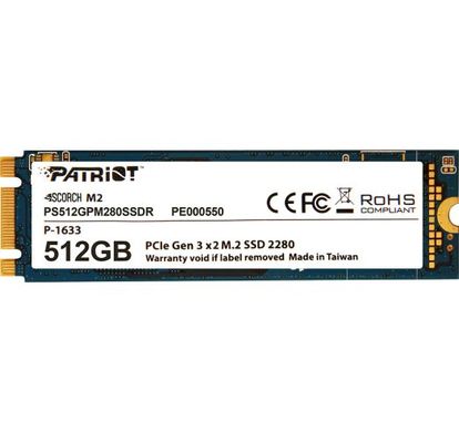 SSD накопичувач PATRIOT Scorch M.2 512 GB (PS512GPM280SSDR) фото