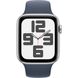 Apple Watch SE 2 GPS + Cellular 44mm Silver Aluminium Case with Storm Blue Sport Band - M/L (MRHH3)